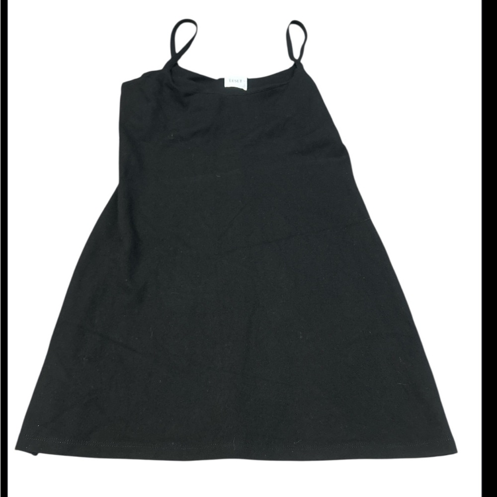 LESET Rio Tank Dress | Black Minimalist Slip Dress | Size M - Picture 3 of 6